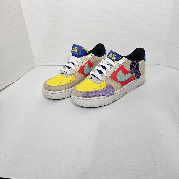 Nike Air Force 1 Low Multi-Color Velcro. -Colorful Nike Air Sneakers - Picture 2 of 10